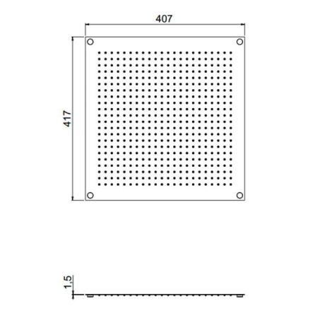 Душевая панель, Carimali, MYDREAM, тип установки-потолочный встраиваемый, размер душевого диска, мм-410*410, форма-квадратная, 484 силиконовые форсунки, хромированный из нержавеющей стали, 1форсунка: дождь, цвет-хром, артикул 23008X-CRX