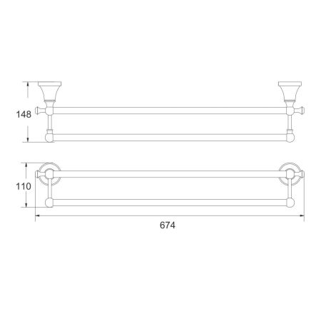 Полотенцедержатель Rose RG1927T, пепельный, артикул RG1927T