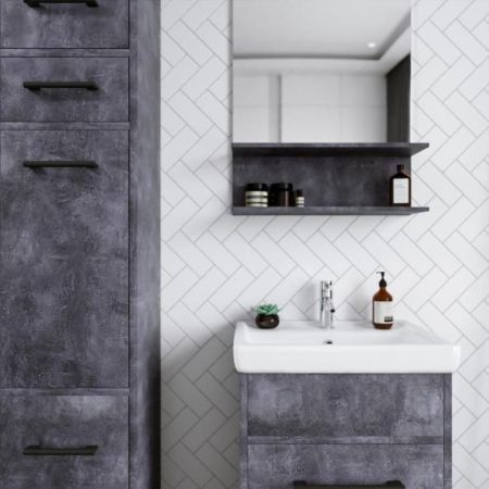 Тумба под раковину напольная Бриклаер ЧИЛИ цемент, 55 см, артикул 4627125415203