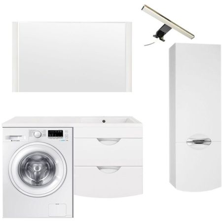 Тумба подвесная "Жасмин 2 60" (2 ящ.), Космос 120, Люкс белая, PLUS, артикул ЛС-00000577