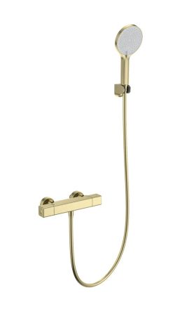 Смеситель для душа с термостатом WONZON & WOGHAND STAY 2, Брашированное золото (WW-B2016-A-BG), артикул WW-B2016-A-BG