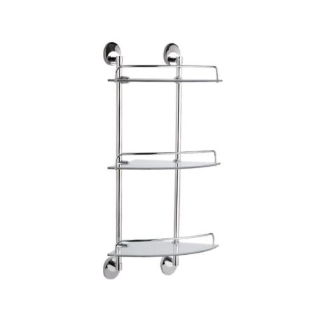 Полка стеклянная угловая Haiba HB1607-3, хром, артикул HB1607-3