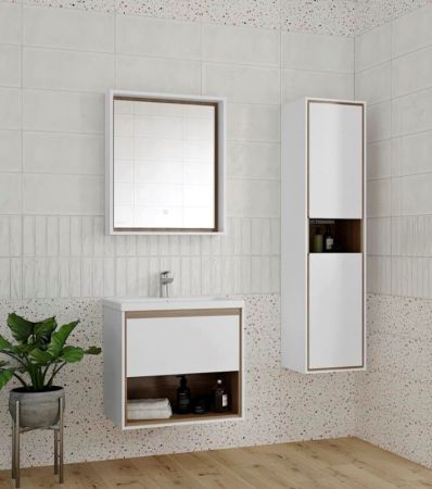 Тумба под раковину Cersanit Louna 80 SZ-LOU-CO80/Wh подвесная Белый глянец дуб Эврика, артикул SZ-LOU-CO80/Wh