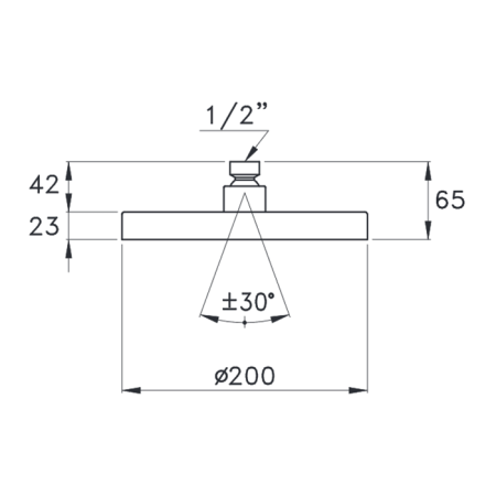 Stella Docce 316A-200 Верхний душ Ø200 мм., цвет Dark bronze