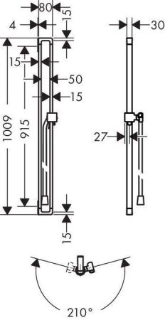 AX Citterio E Штанга для душа, 0,9м, цвет: хром, артикул 36736000