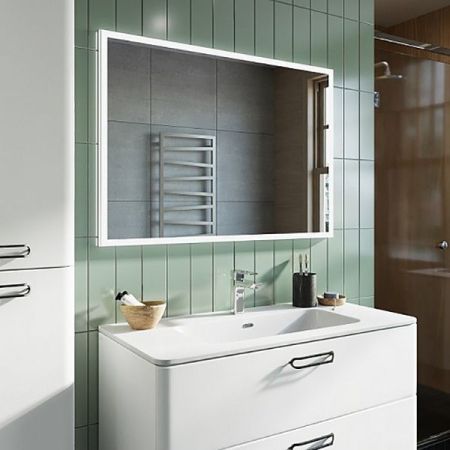 Зеркало Iddis Brick 100 с подсветкой Белый матовый, артикул BRI1000i98