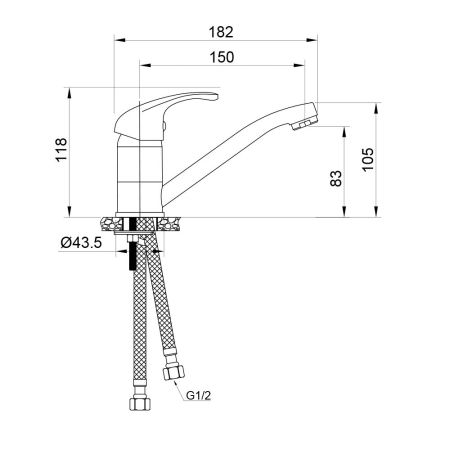 Смеситель для раковины WesnaArt LISTOK LIS01-220, хром, артикул LIS01-220