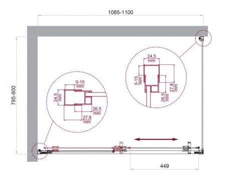 LUCE-AH-1-110/90-C-Cr Душевой уголок, артикул LUCE-AH-1-110/90-C-Cr