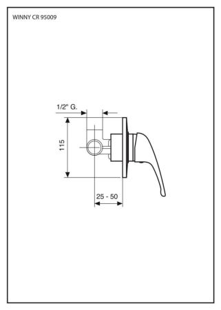 Emmevi Winny, смеситель внутристенный, цвет хром, артикул 95009/CR
