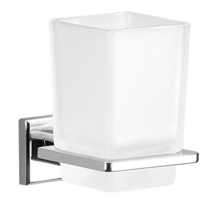 Gedy Colorado, настенный стеклянный стакан, цвет хром, артикул 6910(13)