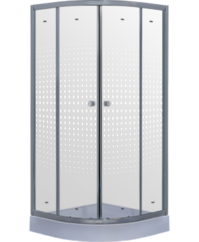 Душевой уголок Timo 80x80 TL-8001R профиль Хром стекло прозрачное с рисунком