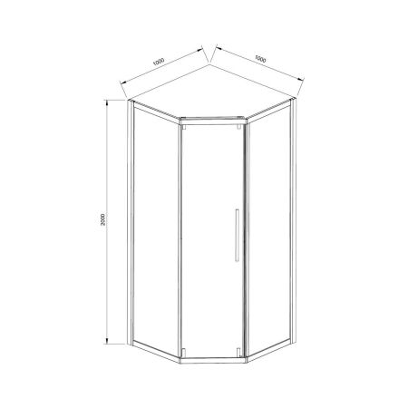 Душевые уголки Vincea Душевой уголок Show VSP1-4SH100CL, 1000*1000, хром, стекло прозрачное,, артикул VSP1-4SH100CL