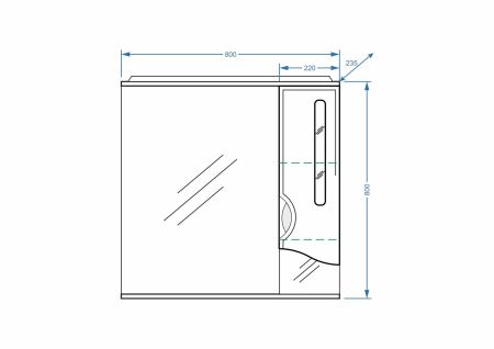 Зеркало-шкаф "Сильва 80/С", артикул SP-00000206