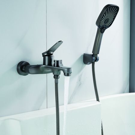 Смеситель для ванны Shevanik S6202T, оружейная сталь, артикул S6202T