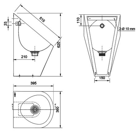 Писсуар Nofer 13004.B хром, глянцевый, артикул 13004.B