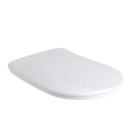 Kerasan Nolita Сиденье для унитаза SLIM быстросъемное, цвет белый глянц, петли хром, артикул 539201