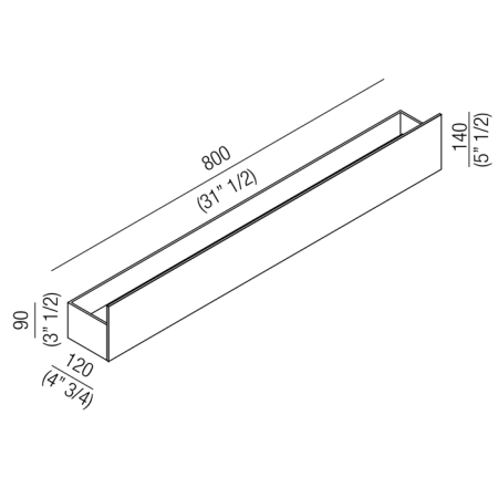 Agape Sen Полочка, 80см,Цвет: чёрный, артикул ASEN0923N