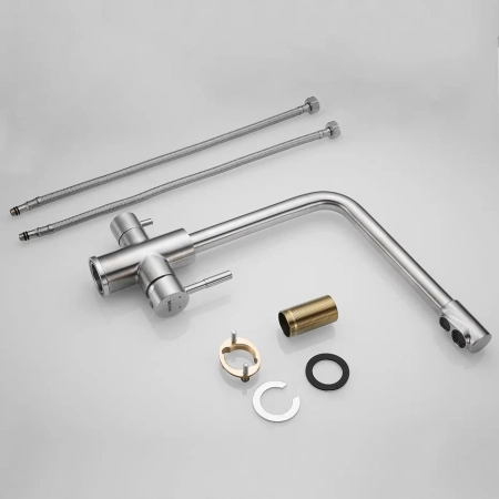 Смеситель для кухни с подключением фильтра Shevanik S868B, сатин