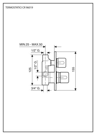 Внутристенный смеситель-термостат, цвет хром, артикул 96019CR