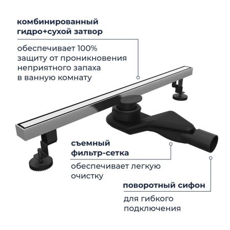 Душевой трап RGW SDR-51S (800), артикул 76215180-13