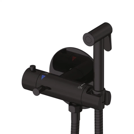 Гигиенический душ с термостатом Rose R915H, черный