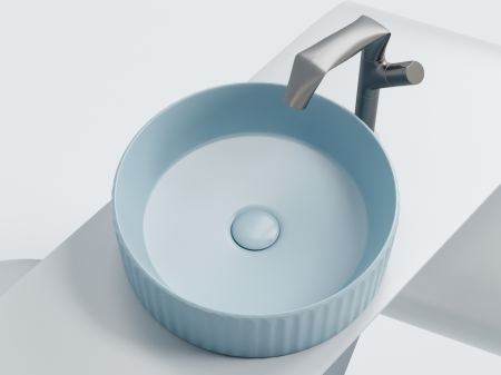 Умывальник чаша накладная круглая (цвет Голубой Матовый) Элемент (Element) 360x360x115мм, артикул CN6057ML
