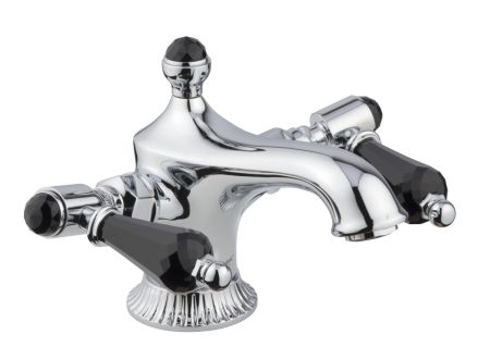 Смеситель The One для раковины. Черные кристаллы Swarovski, цвет хром, артикул 98003LCSWNECR