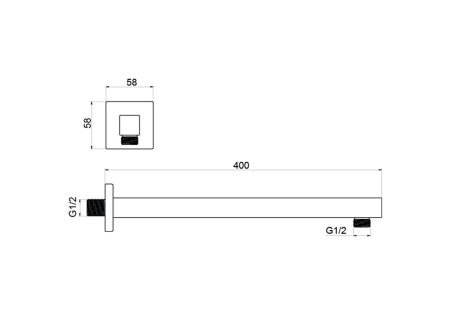 Держатель верхнего душа настенный 400 мм AQUATEK AQ2177CR, артикул AQ2177CR