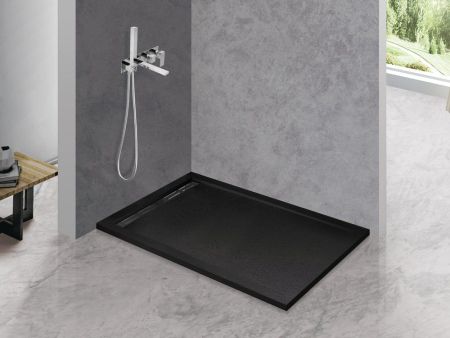 TRAY-AS-AH-120/90-30-NERO Поддон из искусственного мрамора, чёрный матовый, артикул TRAY-AS-AH-120/90-30-NERO