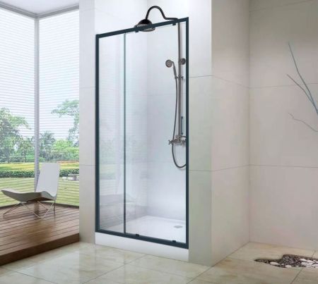 Душевая дверь Cerutti SPA Gloria D120B профиль Черный стекло прозрачное, артикул GLORIA D120B