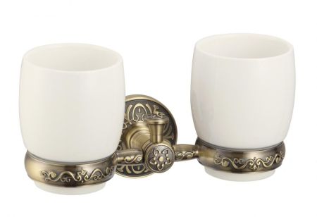 Стакан для ванной комнаты двойной Savol S-005868C, бронза, артикул S-005868C