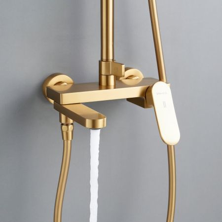 Душевая система Shevanik S4536G, золотой сатин