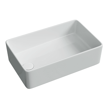 Раковина накладная Ceramicanova Элемент (Element) со смещенным сливом, 485x304x135 белый CN5050