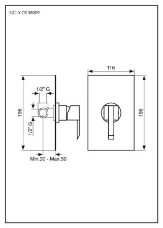Emmevi Sicily, однорычажный встраиваемый смеситель для душа, цвет хром, артикул 38009/CR