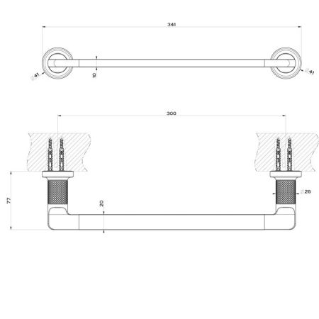 GESSI INCISO Полотенцедержатель, 30 см, цвет: nero XL, артикул 58497#299