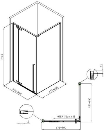 Душевой уголок Allen Brau Fantasy 90x90 3.11001-00 хром, артикул 3.11001-00