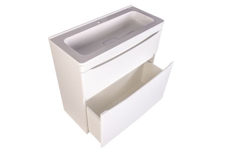 Тумба напольная "Бергамо мини 90" (2 ящ.) Люкс антискрейтч белый, PLUS, артикул СС-00002361