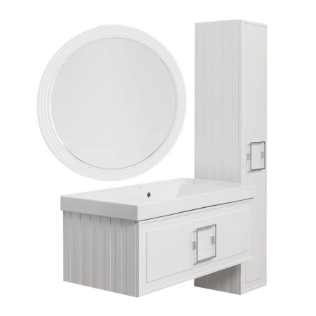 Зеркало с подсветкой La Fenice Terra Bianca 80, белое, артикул FNC-02-TER-B-80