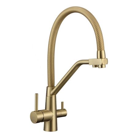 Смеситель для кухни с подключением фильтра воды Fmark FS0662-XC07, матовое золото, артикул FS0662-XC07