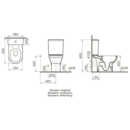 Комплект безободкового унитаза S50 Open-back с сиденьем микролифт, механизм Geberit, артикул 9797B003-7204