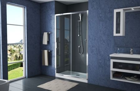 Душевая дверь Bravat Drop 120 BD120.4100A профиль Хром стекло прозрачное, артикул BD120.4100A