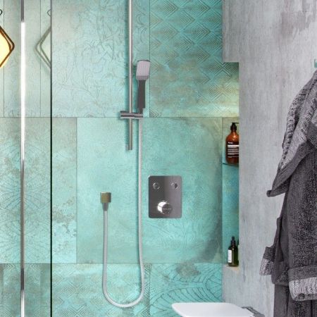 Смеситель термостатический для ванны и душа скрытого монтажа EXCELLENT Krotos AREX.8045CR (хром), артикул AREX.8045CR