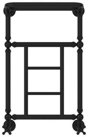 Полотенцесушитель, Сунержа, Ренессанс 1452, водяной, ширина, мм-400, глубина, мм-246, высота, мм-660, подключение-нижнее, мощность, Вт-206, материал-нержавеющая сталь, цвет-матовый чёрный