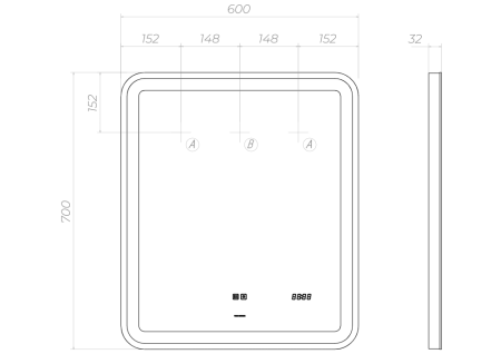 Зеркало VIGO Grani(Bora) Luxe z.GRI.60.Luxe, 60 см, артикул z.GRI.60.Luxe