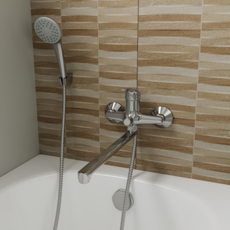 Смеситель для ванны с длинным поворотным изливом RUSH VRANGEL (VR7114-51), артикул VR7114-51