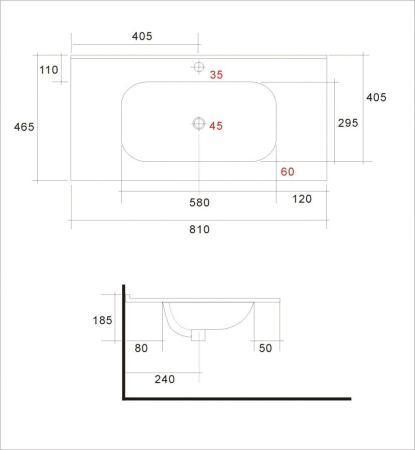 Раковина керамическая AM7110-80, артикул AM7110-80