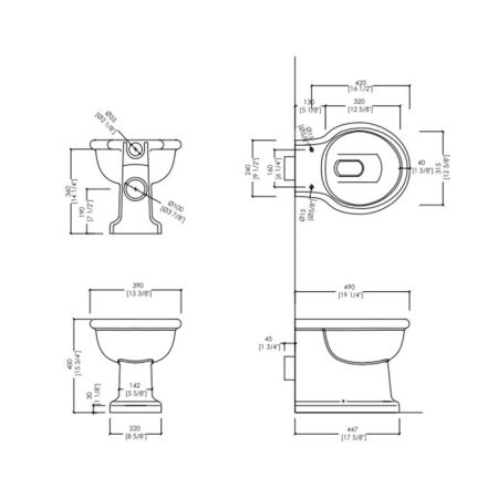 Devon Etolie Унитаз напольный 39x49xh40 см. под встраиваемый бачок, цвет белый, артикул IBWCETBTW