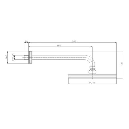 Bossini Liberty Верхний душ 210 мм,кронштейн 280 мм,  цвет хром, артикул H27740G.030