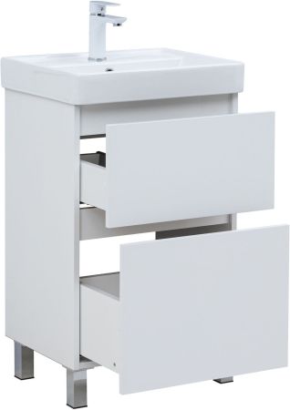 Тумба под раковину Aquanet Вега 50 напольная, белый глянец, артикул 00344120