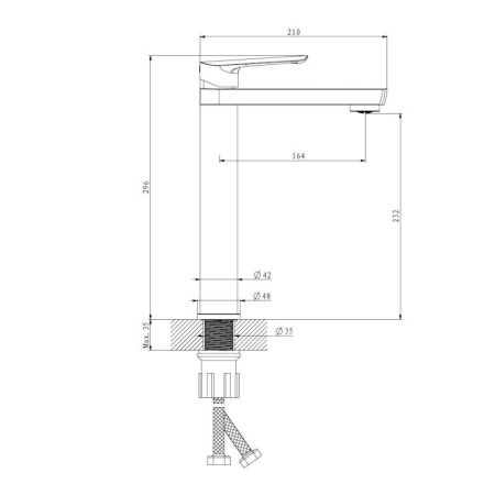 Смеситель для раковины высокий Esko LG25W, белый, артикул LG25W